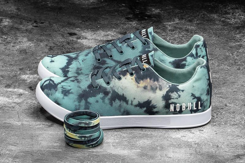 Men's Nobull Teal Tie-Dye Canvas Trainers Turquoise | SG L2370I